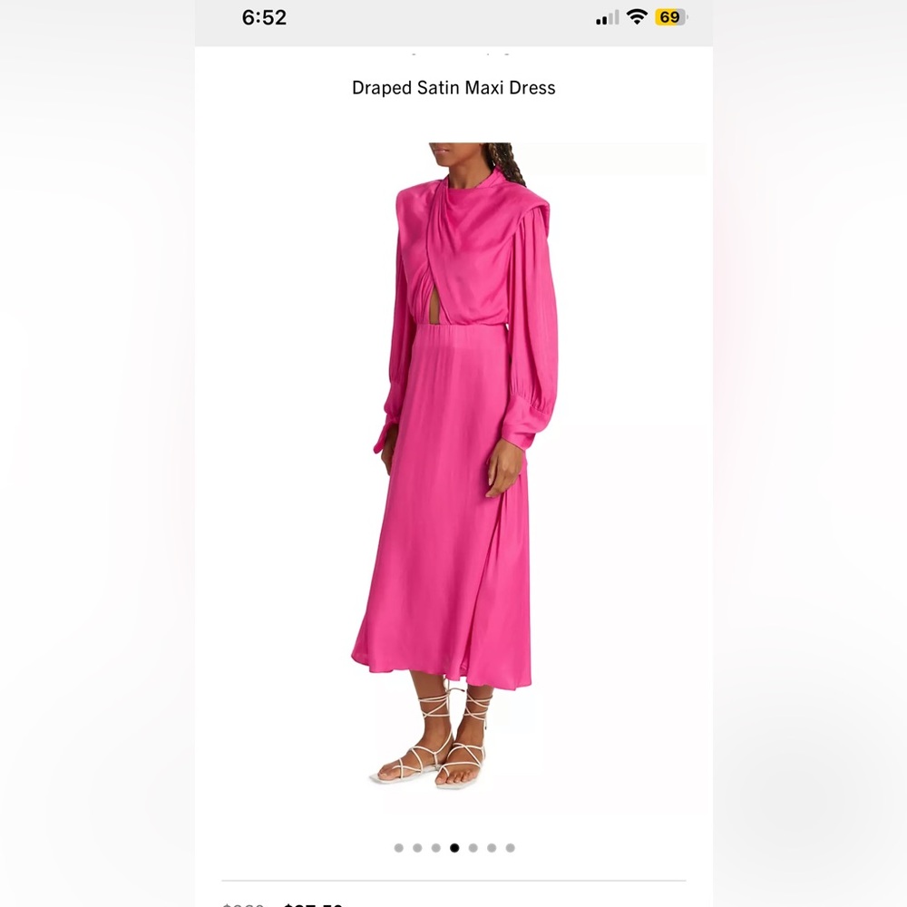 Farm Rio Draped Satin Maxi Dress